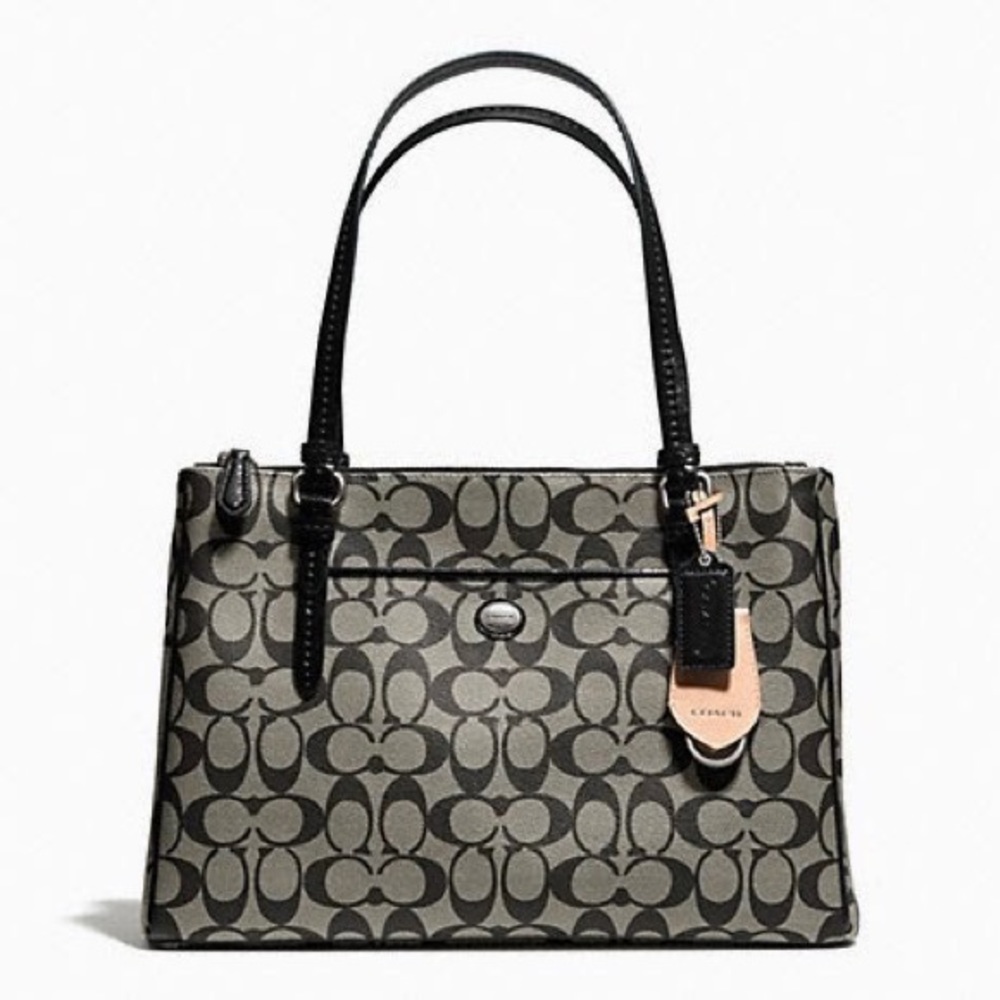 NWT Coach F24603 Peyton Signature Jordan Double Zip Tote